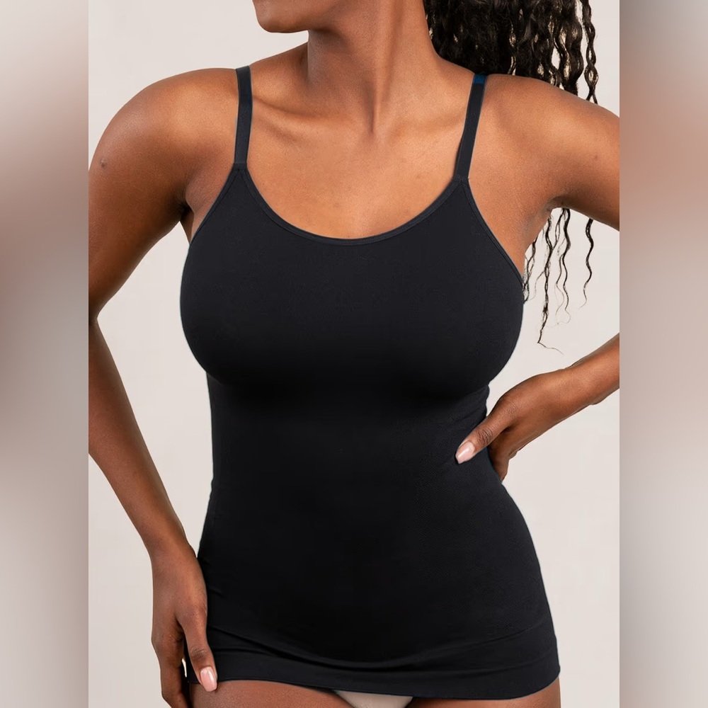 SHAPERMINT Essentials All Day Every Day Scoop Neck Cami Tank XL Black Shapewear